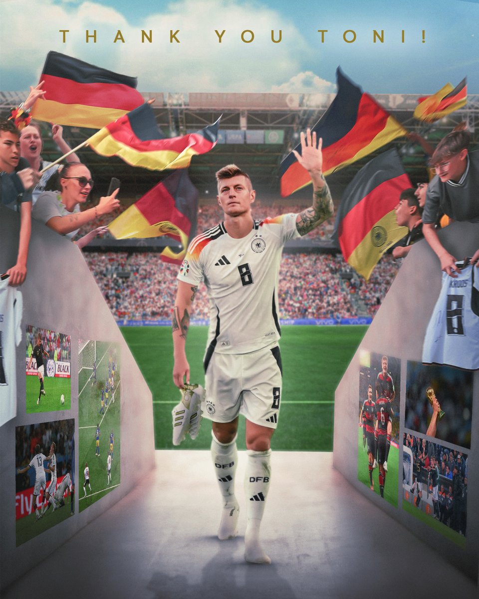 DFB_Team_EN's tweet photo. A legend beyond words! Thank you @ToniKroos ❤️🐐

- 114 caps 🧢
- 17 goals ⚽️
- World Champion 2014 🏆

#DFB #GermanFootball #GermanMNT

📸 DFB/ Philipp Reinhard &amp; Getty Images https://t.co/83sZd8t10V