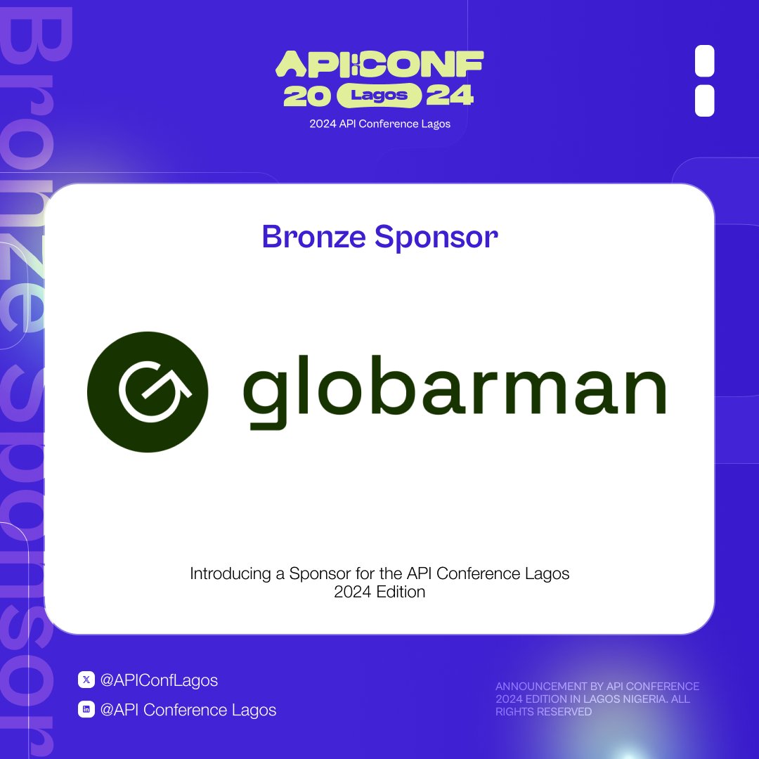 Introducing our Bronze Sponsor: Globarman!

<a href="/apiconflagos/">API Conference Lagos</a> proudly welcomes <a href="/globarmanhq/">Globarman</a> as our Bronze Sponsor for this year's event!

Globarman is the trusted partner for ambitious tech talents looking to relocate abroad. Globarman is set to bring incredible value to