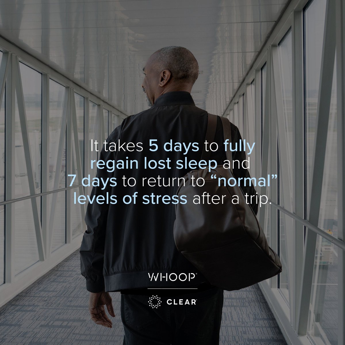 A new study by WHOOP and <a href="/Clear/">CLEAR</a> reveals that travel impacts your sleep and stress for days – even after you’ve returned home. Learn more about the partnership and results of the study, plus get access to an exclusive offer.
bit.ly/3XXpgM5