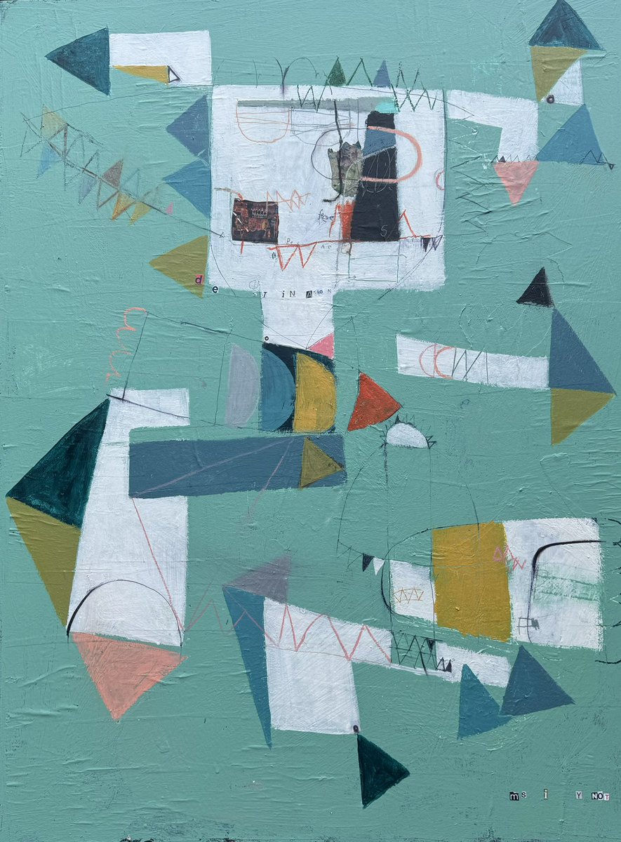 Every time I start a new painting is a new journey. Where my art takes me is anyone’s guess. I travel through a landscape of colors and shapes, never knowing where I will be led. “Destination Unknown” Mixed media on stretched canvas, 30x40 inches. #art