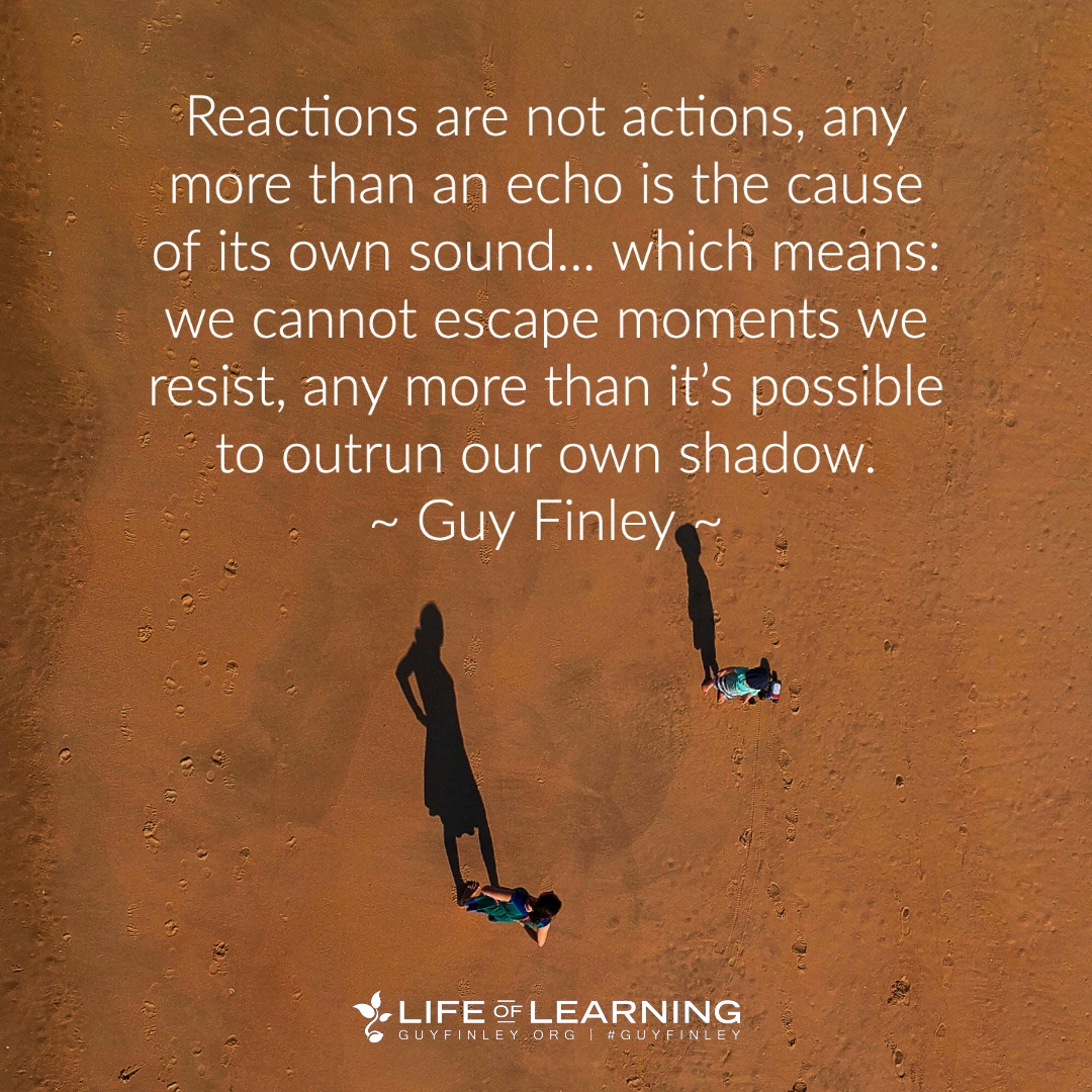 guy_finley's tweet photo. "Reactions are not actions, any more than an echo is the cause of its own sound...which means: we cannot escape moments we resist, any more than it's possible to outrun our own shadow." ~ Guy Finley #presentmoment #letinggo #guyfinley https://t.co/a7utlialdm