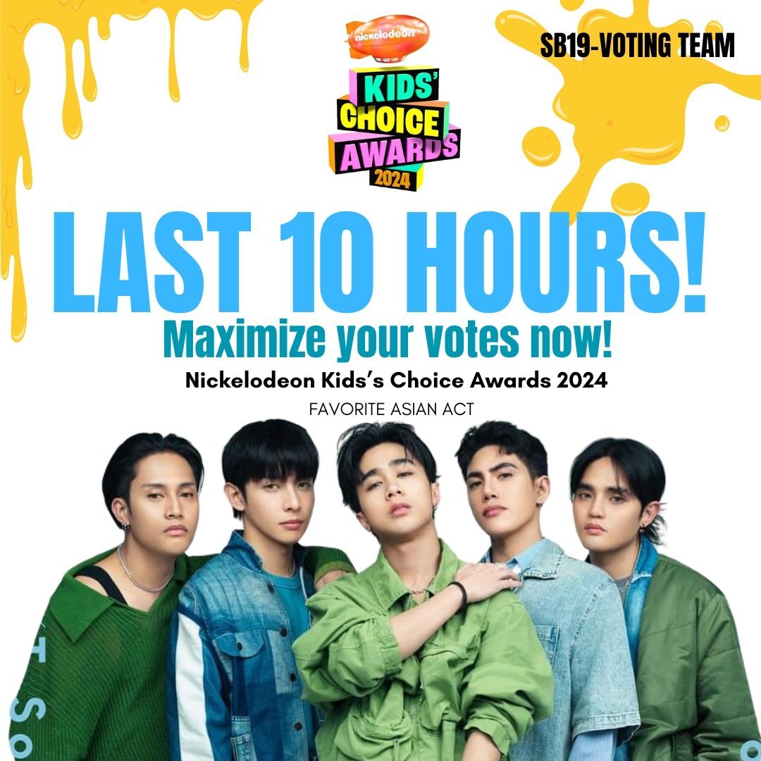 LAST CALL] POWER VOTE NOW‼️

📣Encouraging everyone to participate in this final push. Let's all do the very best we can to secure the win for SB19.

Vote here:
🔗 kca.nick-asia.com/vote/favourite… 

A'TIN LAST HURRAH ON KCA
<a href="/SB19Official/">SB19 Official</a> #SB19
