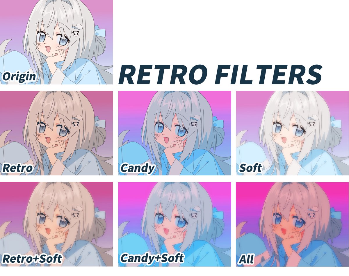 ㅤ
⦁ 레트로 필터

⦁ レトロフィルター

⦁ Retro Filters By wskg

by Uxielenore
ㅤ
assets.clip-studio.com/ja-jp/detail?i…