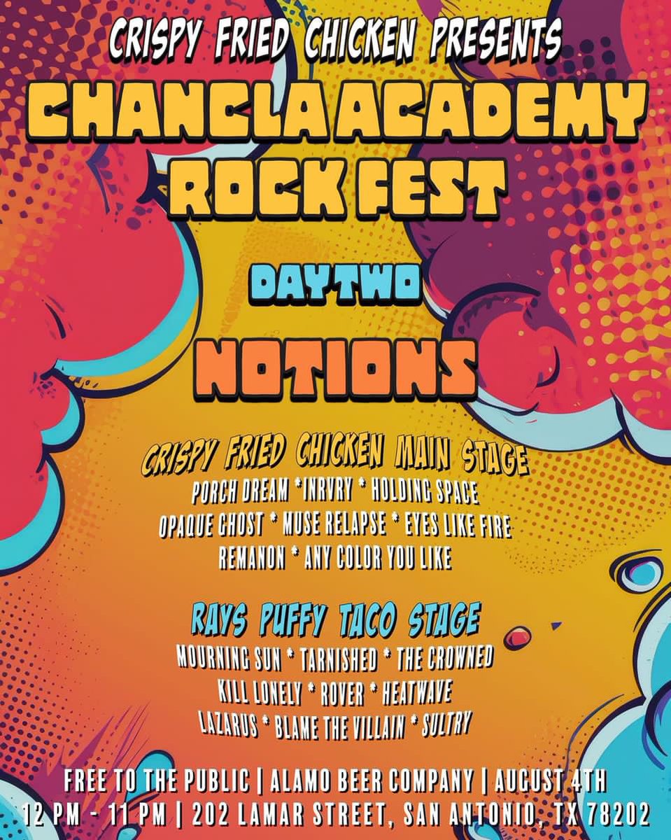 In addition to taking the stage at the 2nd annual Chancla Academy’s Rock Fest Aug .3rd at the <a href="/AlamoBeerCo/">Alamo Beer Co.</a> , you can catch us the night before at The Mix. We will be playing with <a href="/savingjackie101/">Saving Jackie</a> &amp; Daphne Kills Fred.  Come on through SA.

#HotelDiplomats #weareallhoteldiplomats