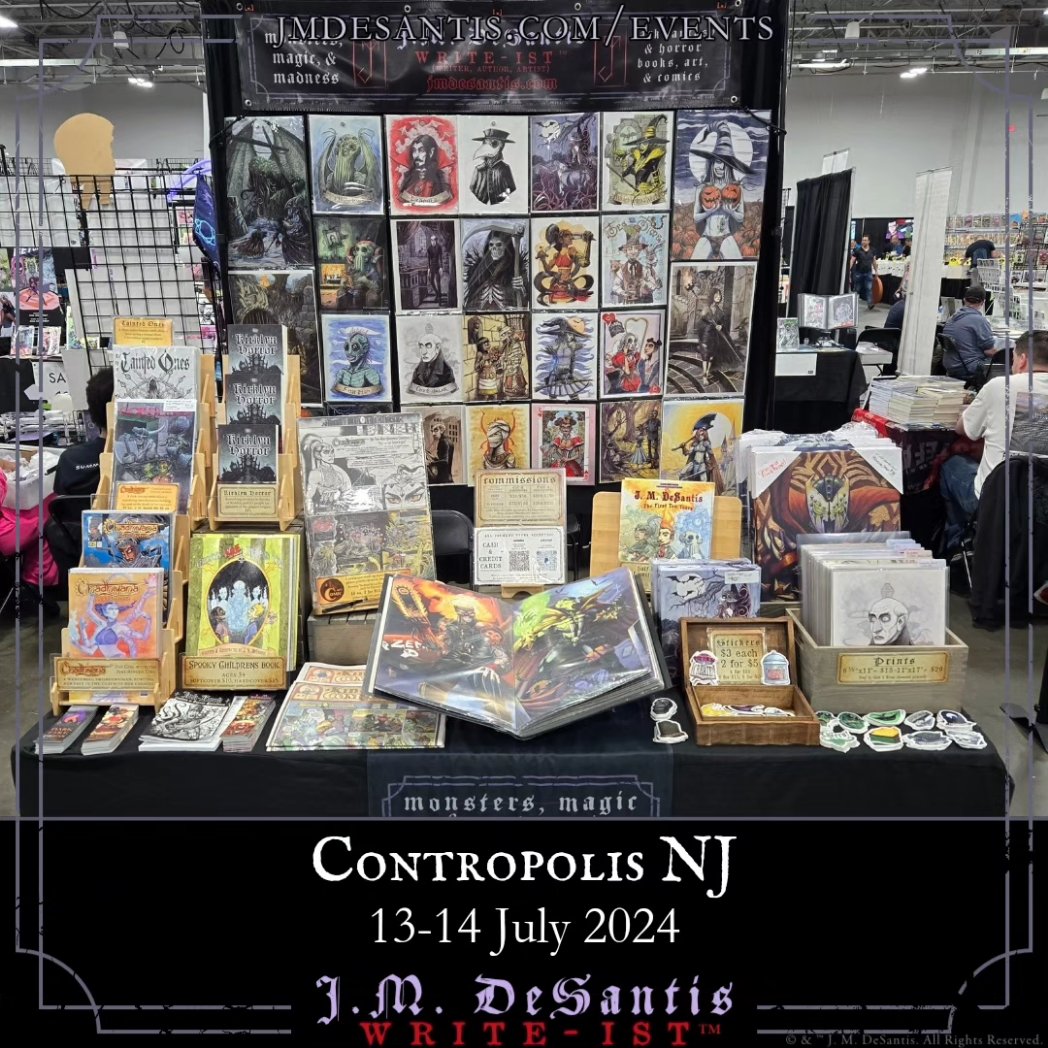 jmdesantis's tweet photo. Another weekend. Another convention. Artist Alley A7 at CONTROPOLIS NEW JERSEY!
#Writeist #author #artist #writer:
#DarkFantasy & #Horror #books #novels #comics #art #stickers #artcommissions https://t.co/ZmI19pKZsk