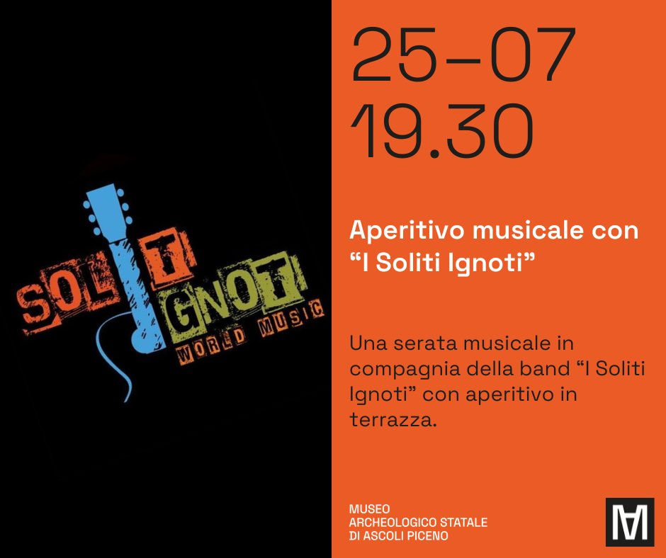 𝗚𝗶𝗼𝘃𝗲𝗱𝗶̀ 𝟮𝟱 𝗹𝘂𝗴𝗹𝗶𝗼 vi aspetta un 𝗔𝗣𝗘𝗥𝗜𝗧𝗜𝗩𝗢 𝗜𝗡 𝗧𝗘𝗥𝗥𝗔𝗭𝗭𝗔 con "𝗜 𝗦𝗢𝗟𝗜𝗧𝗜 𝗜𝗚𝗡𝗢𝗧𝗜"!
Si parte alle ore 19,30!

Info e prenotazioni al:
+393892661227 𝘰 𝘮𝘶𝘴𝘦𝘰𝘢𝘳𝘤𝘩𝘦𝘰𝘭𝘰𝘨𝘪𝘤𝘰𝘢𝘴𝘤𝘰𝘭𝘪𝘱𝘪𝘤𝘦𝘯𝘰@𝘤𝘶𝘭𝘵𝘶𝘳𝘢.𝘨𝘰𝘷.𝘪𝘵!