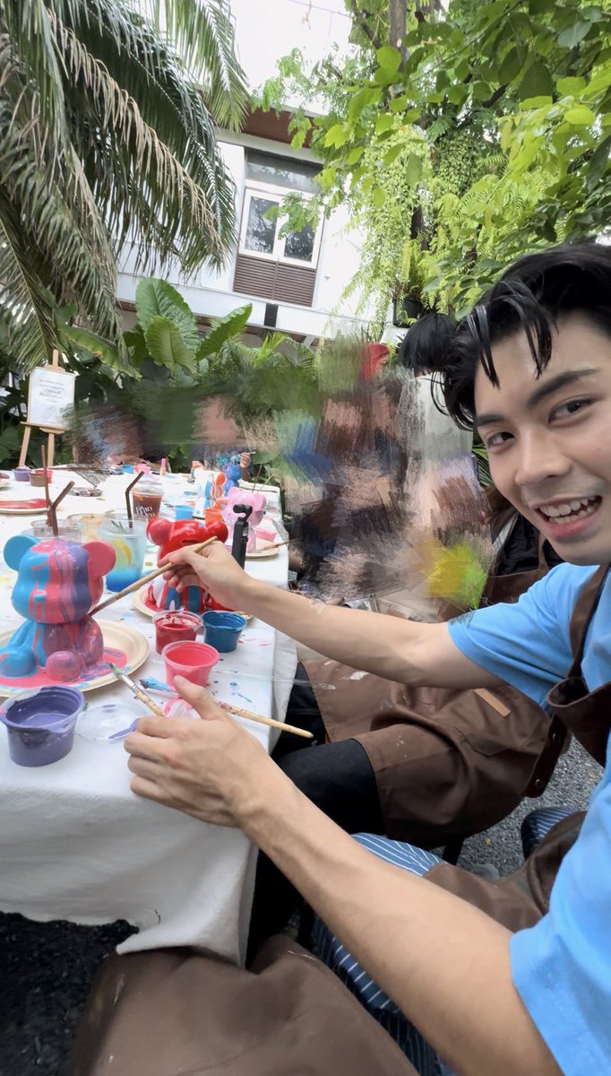 om_o_c_hi's tweet photo. Happy Day🌿🎨
🧸‘s name was given by P’Boat💕
 ➡️Boater

@boatpakornn @THANATHORNBUNS 
#HBDBoatViewChillDay https://t.co/ag1JLT1AKh