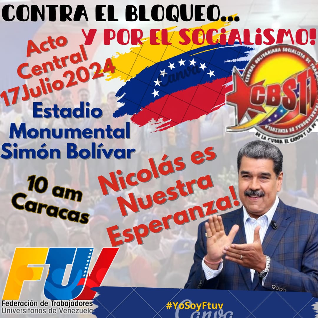 #13Jul  🇻🇪 📢 ¡ETIQUETA DEL DÍA! ▶️
La #FTUV es #PoesíaEnMovimiento
¡Somos la palabra de esperanza que renace en generaciones!... Porque <a href="/NicolasMaduro/">Nicolás Maduro</a> es Nuestra Esperanza!
#YoSoyFtuv
<a href="/cbolivariana/">Central Bolivariana CBST</a> 
<a href="/FtuvOficialVe/">Federación FTUV</a> 
<a href="/MPPEU_Ve/">MPPEU_Ve</a>