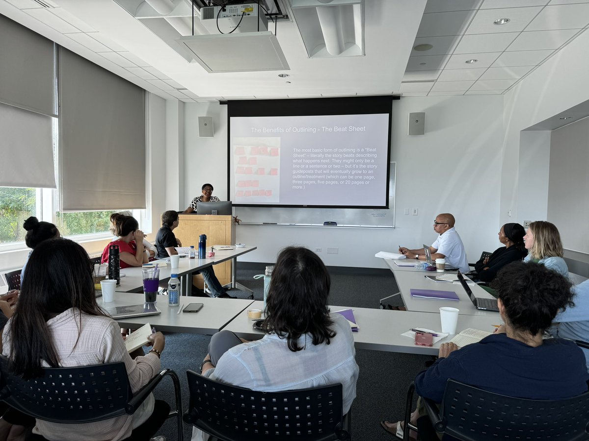 cheryltan88's tweet photo. Day 3 of the @medillschool #GRRMWorkshop — the incredible novelist (& 2024 @latimes Book Award winner) @TananariveDue on … STRUCTURE!👏✨@NorthwesternU https://t.co/iEzXcyyvWT