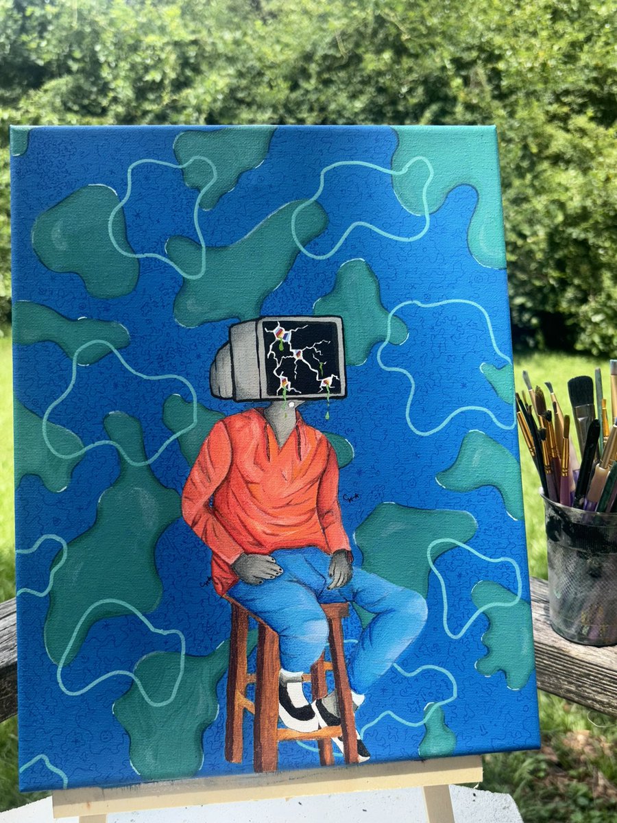 Cy-borg Error 🖥️💥
Acrylic on 11x14