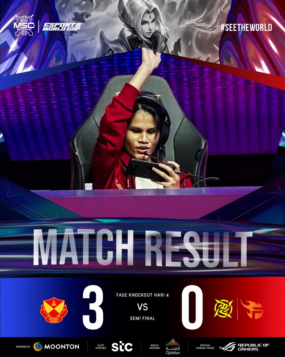 mplidofficial's tweet image. Kemenangan bersih telah ditorehkan untuk Selangor Red Giants dengan skor sempurna 3-0 tanpa balas atas NIP Flash. Mereka berhak menuju babak Grand Final dan berhadapan dengan Falcon AP Bren 🔥🔥⚡️🤯

#MSC2024 #SEETheWorld #EWCxMSC