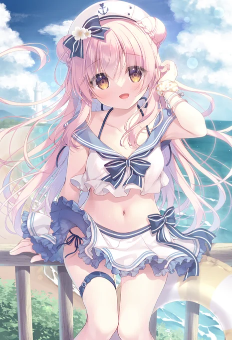 「待ってたよ早く海行こっ」