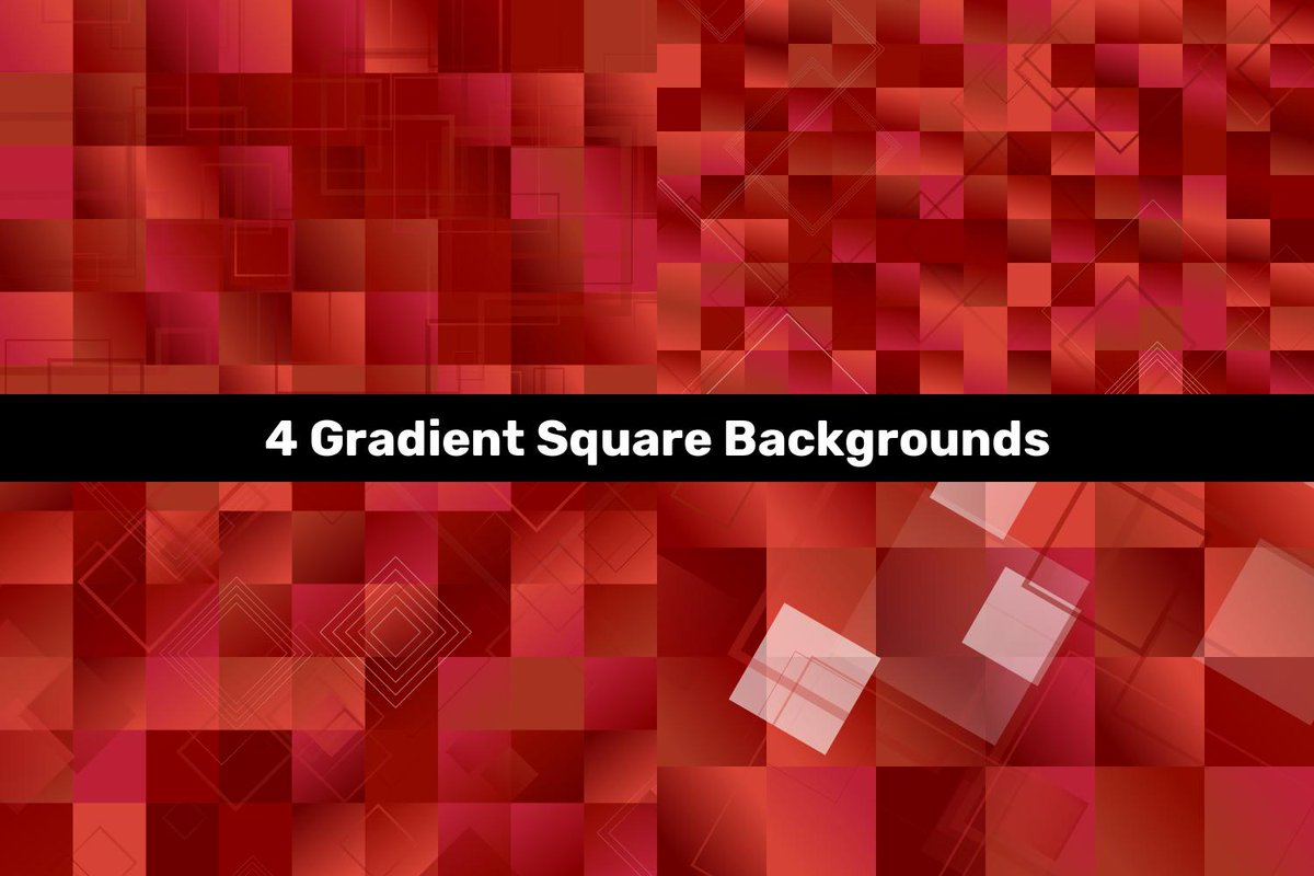 DavidZydd's tweet photo. 4 Gradient Square Backgrounds https://t.co/9pkBhA0R2U #AbstractDesign #technologybackground #AbstractBackgrounds #BackgroundSale #BackgroundGraphics #future #page #businesstemplate #BackgroundSets #GeometricDesign #VectorImage https://t.co/tdoTpz30rG