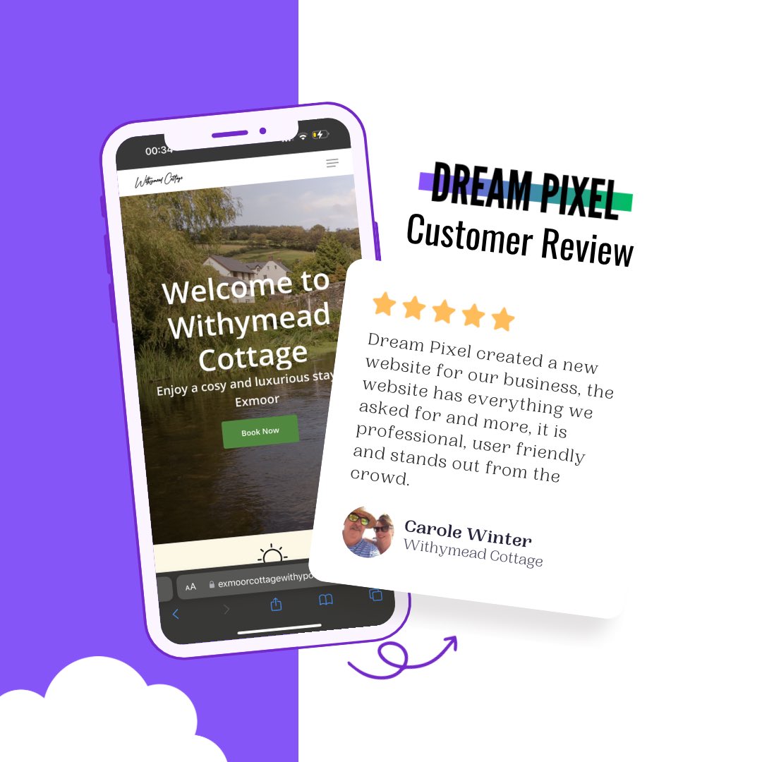 Thanks to Carole, from Exmoor Cottage Withypool for these kind words about the new website we created for her cottage on Exmoor 🏡

dreampixel.co.uk