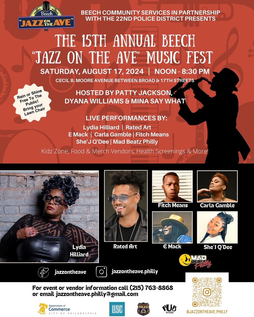 DyanaWilliams's tweet photo. Philly 🎶 excited to once again serve as cohost the annual free #JazzontheAveMusicFest 8/17-24 https://t.co/NXDCQT9oVm