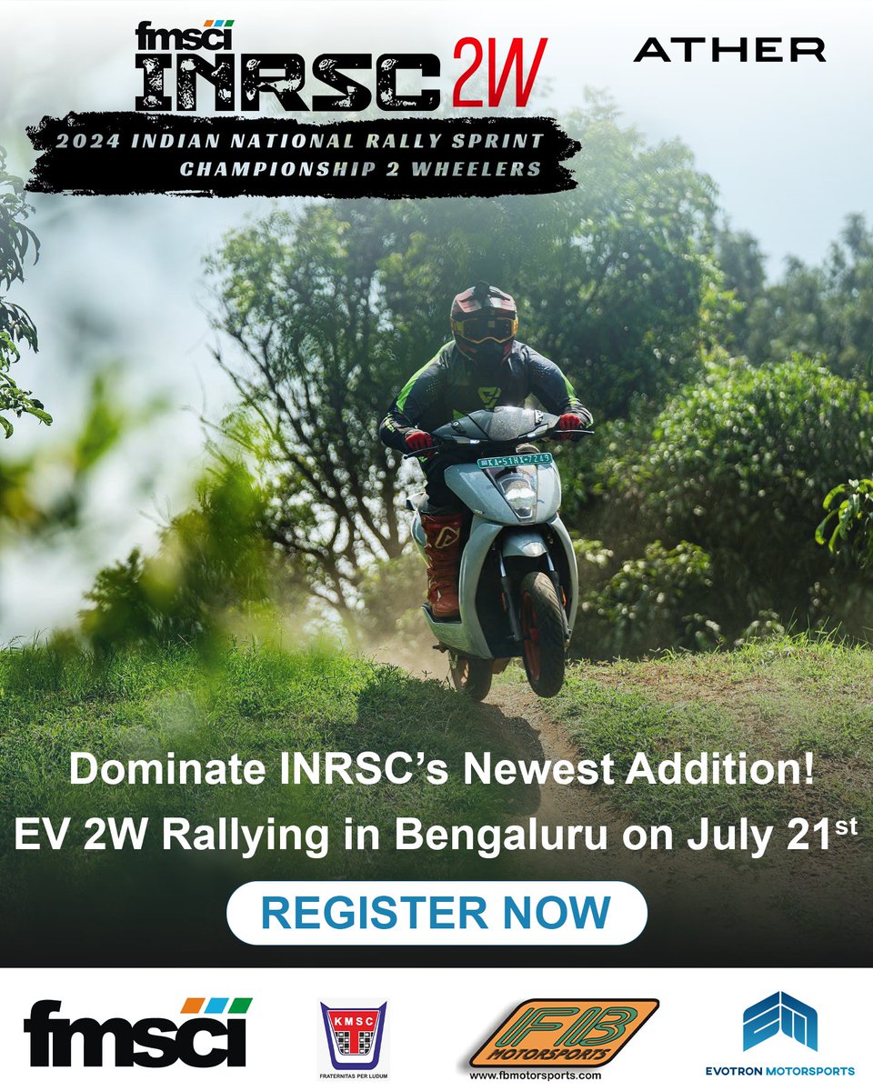 evotronorg's tweet photo. Inviting all to ride in the first ever EV category in the INRSC at Bengaluru on July 21st

• Single make category - Identical vehicles
• Vehicles will be provided at no extra cost
• Open to all
• Limited slots / First come first serve

To participate, head over to: https://t.co/crzkepL0HL
