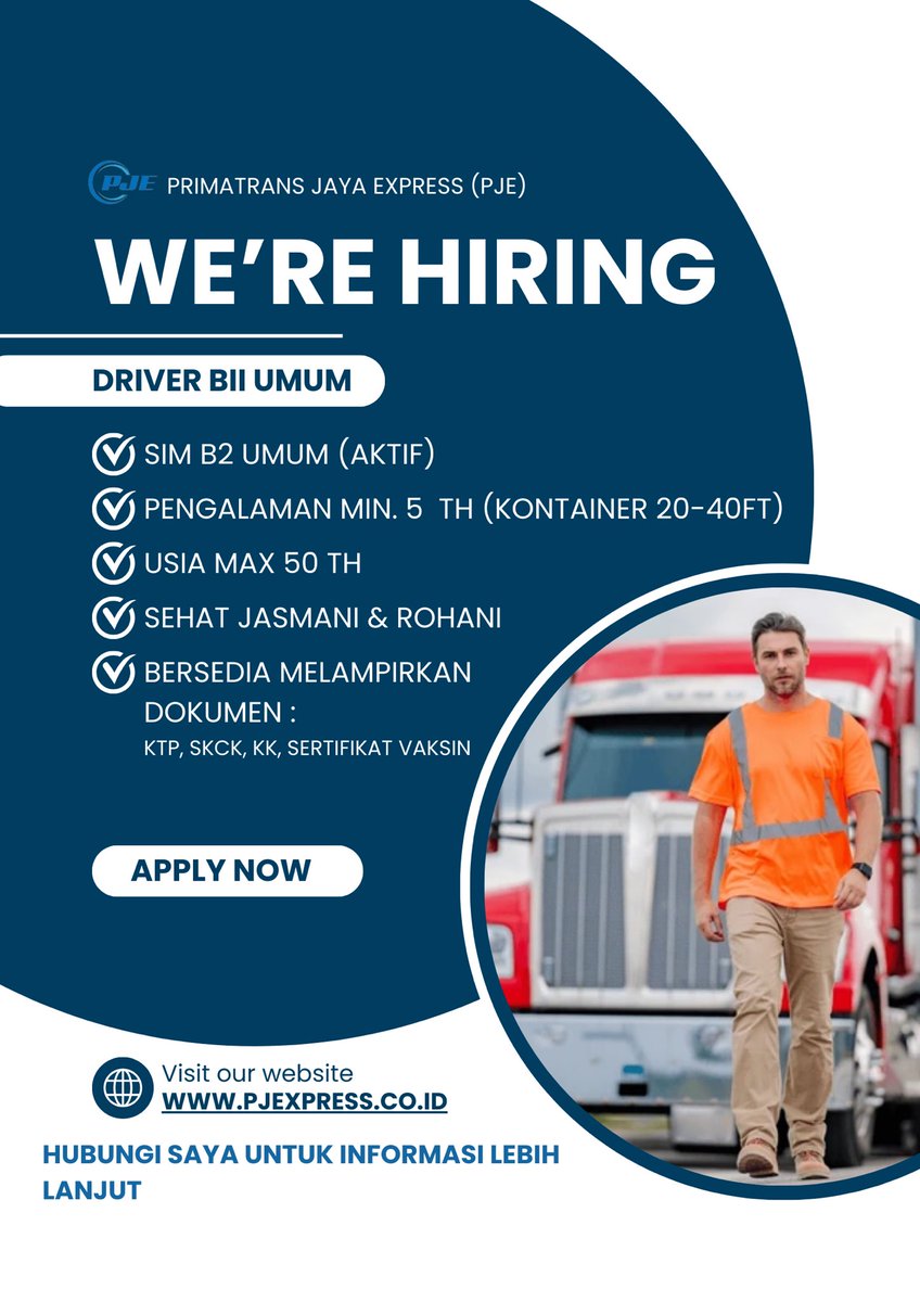 sembady's tweet photo. Heloo..

Gue ada info #lowongankerja buat penempatan di #Surabaya nih

yang minat boleh DM aja ya, atau comment di tweet ini 

#lokersurabaya #driver https://t.co/7b3MLrFsOz