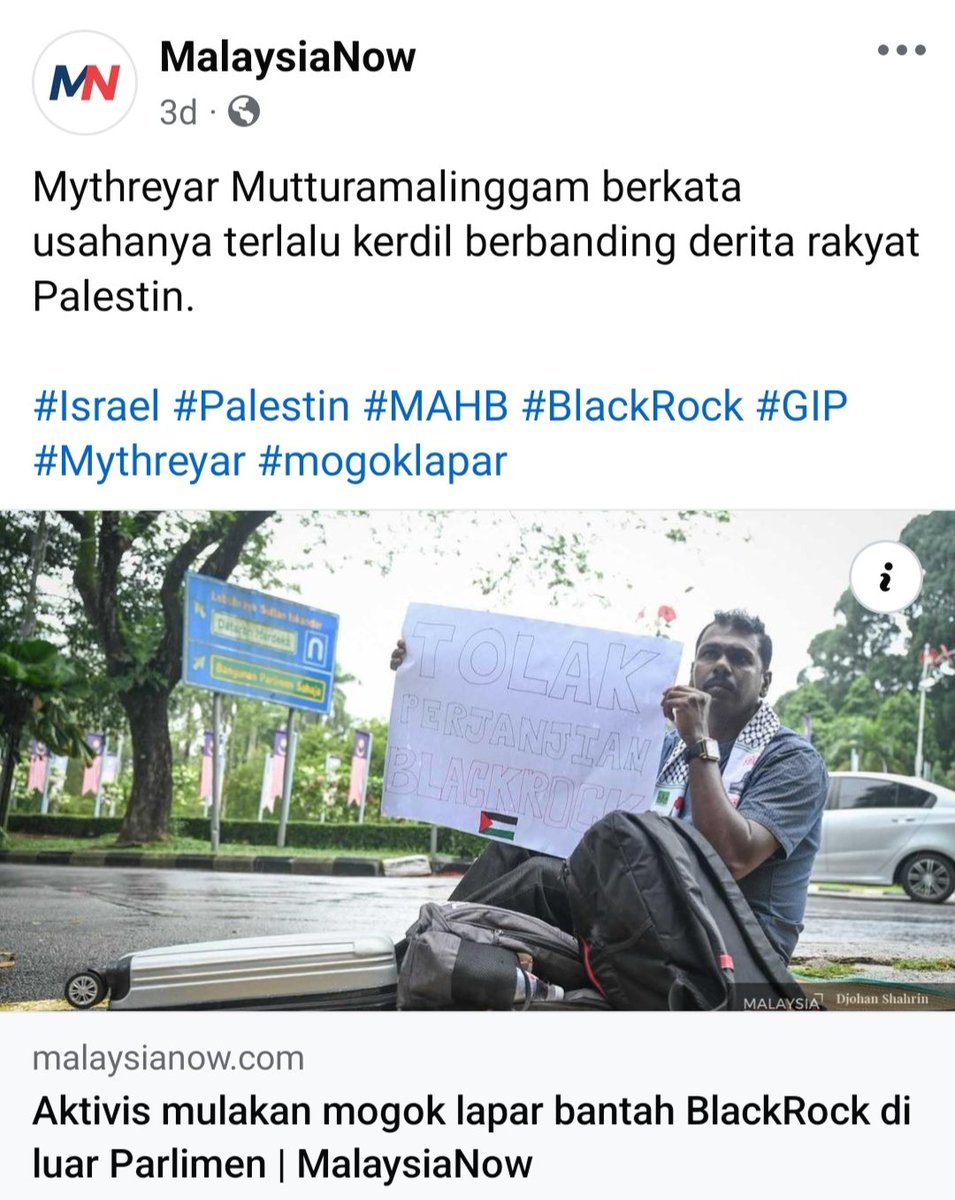 WanNabilahBtMu1's tweet photo. Mythreyar Mutturamalinggam berkata usahanya terlalu kerdil berbanding derita rakyat Palestin.π
https://t.co/JaPuP0HpAe
#Israel #Palestin #MAHB #BlackRock #GIP #Mythreyar #mogoklapar #KualaLumpur #Malaysia #FreePalestine #TolakBlackRock #DataranMerdeka https://t.co/xPi8be63ST