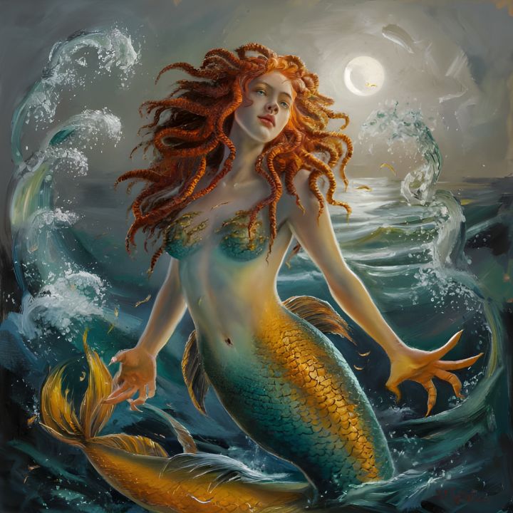 digitalportal2's tweet photo. New art for sale! "alluring Gorgona, a siren mermaid w". Buy at: https://t.co/5qmRUg7QZF https://t.co/akXdSeB6xi