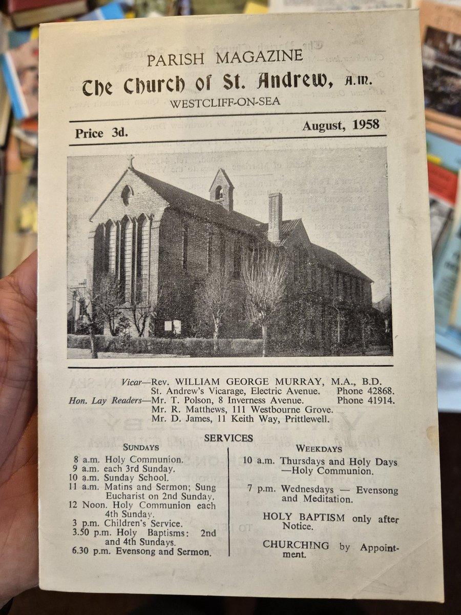 Parish magazine from 1958. Seen at church 90th anniversary event.