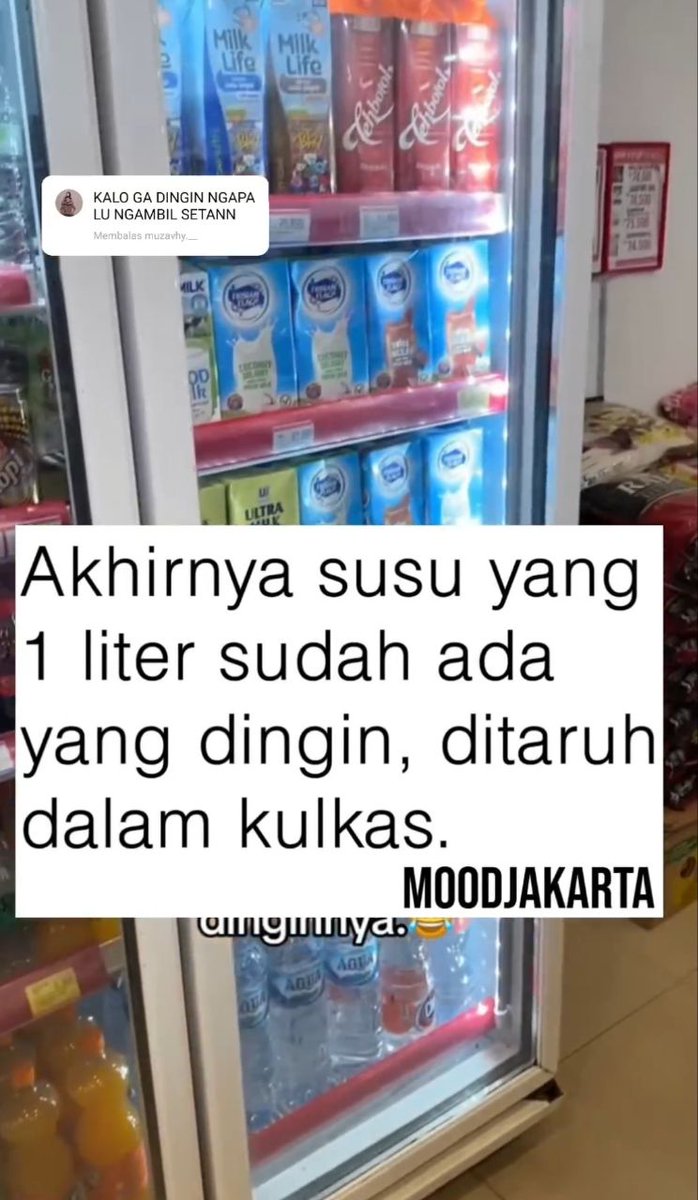 Perkara ibu² tantrum ini ada nih, UHT satu liter dinginnya 😅

Pengen gass 3kg yang dingin🥹