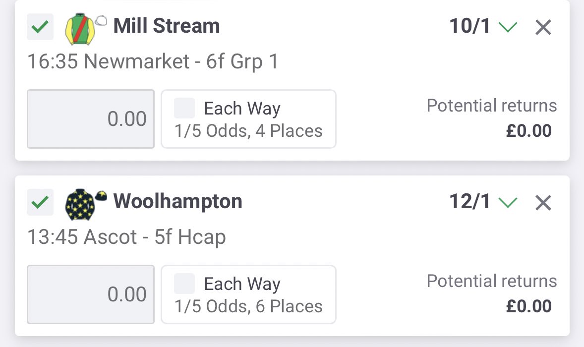 ProProfit_'s tweet photo. 🐎

0.5u E/W
0.5u E/W
NB 1u E/W
0.5u E/W
NAP 2u E/W https://t.co/V5Mx8lMxau