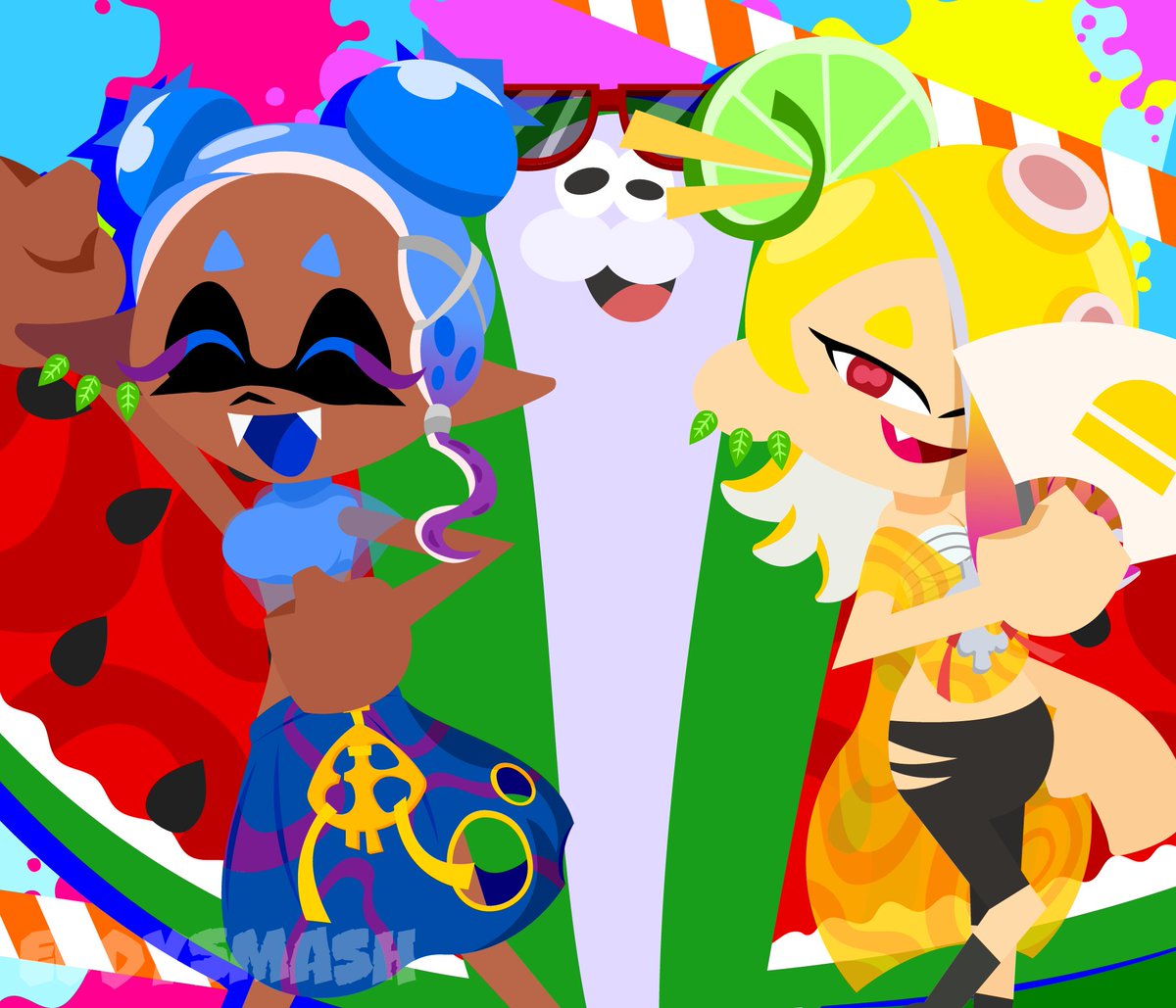 EddySmash2407's tweet photo. Shiver, Frye and Big Man, from Deep Cut at the Summer Nights 🔫🏖️🌃🪇
(Splatoon 3/Splatfest)
#Splatoon3 #Shiver #Frye #BigManSplatoon #DeepCut #Splatfest #Splatoon3art https://t.co/I0pedY6iK5