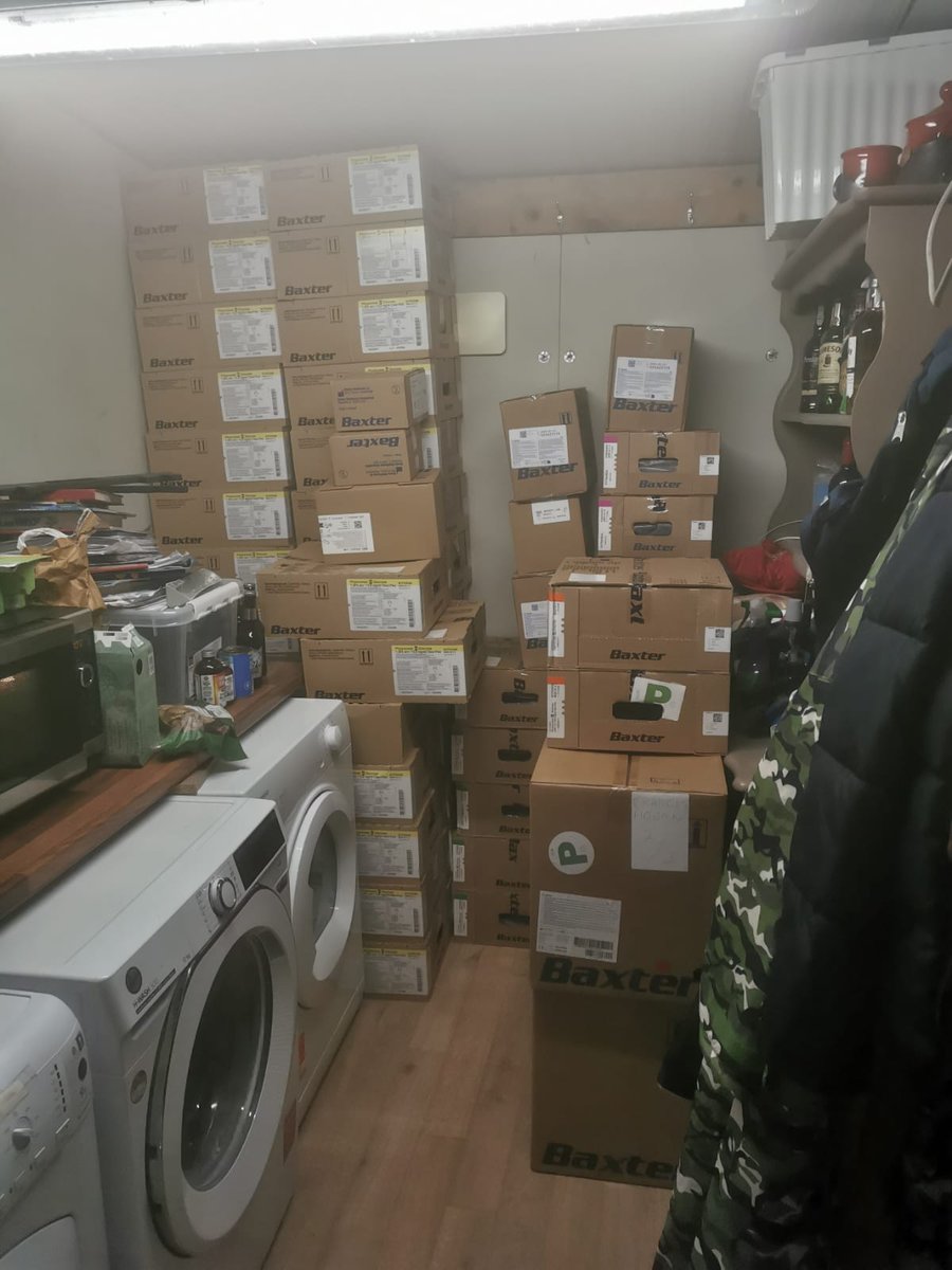 Me again...🤯 Too stubborn to give up. 

Sharing with permission from sender: 
I have just received a pic of the boxes of fluid needed for Peritoneal Dialysis. This doesn't include machines, cleaning supplies etc.

Significant accessible space is vital for this to be workable.