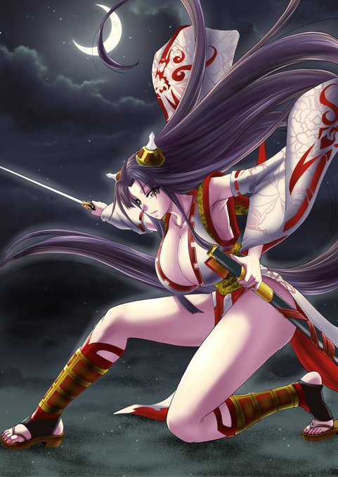 #コミッション 海外の方からの依頼です。思い入れのあるゲームに登場したキャラのようです。桜の古木が背景のイラストはゲゲゲの鬼太郎劇場版からインスピレーションうけてやってみましたw 