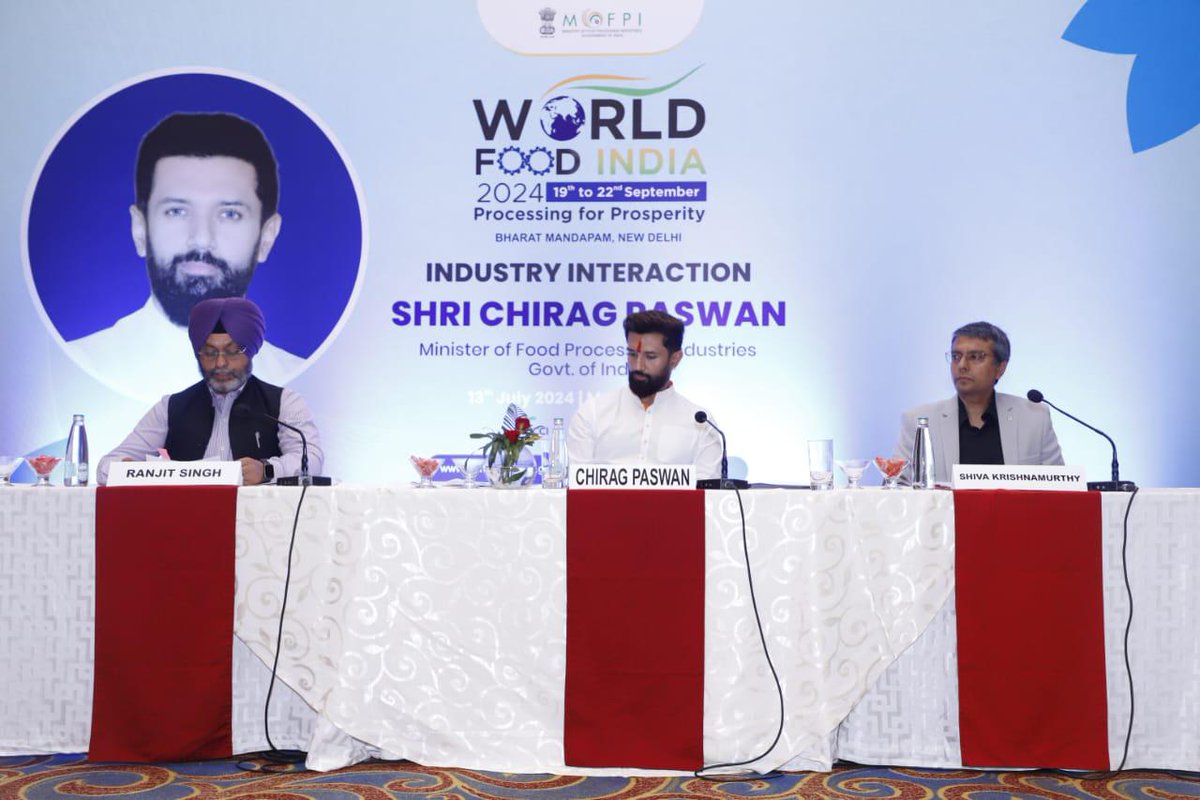 LJP4India's tweet image. आज राष्ट्रीय अध्यक्ष सह केंद्रीय मंत्री आदरणीय श्री @iChiragPaswan जी ने खाद्य प्रसंस्करण उद्योग मंत्रालय के आगामी मेगा फूड इवेंट #WorldFoodIndia2024 पर मुंबई में आयोजित एक &apos;इंडस्ट्री गोलमेज वार्ता&apos; की अध्यक्षता की।

#ProcessingForProsperity