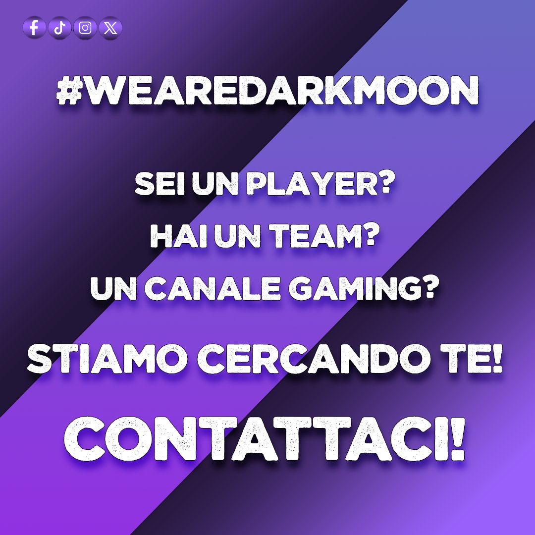DM_eSports_Off's tweet photo. Vuoi avere una grande opportunità per crescere a livello competitivo? Entra nella famiglia!🌕 

Contattaci ti aspettiamo🚀
#wearedarkmoon #DMesports #DarkMoon #esports  #news #gaming #twitch #xbox #playstation #nintendo #pcgaming #streamer #youtube #community https://t.co/N8Kyeaa8xi