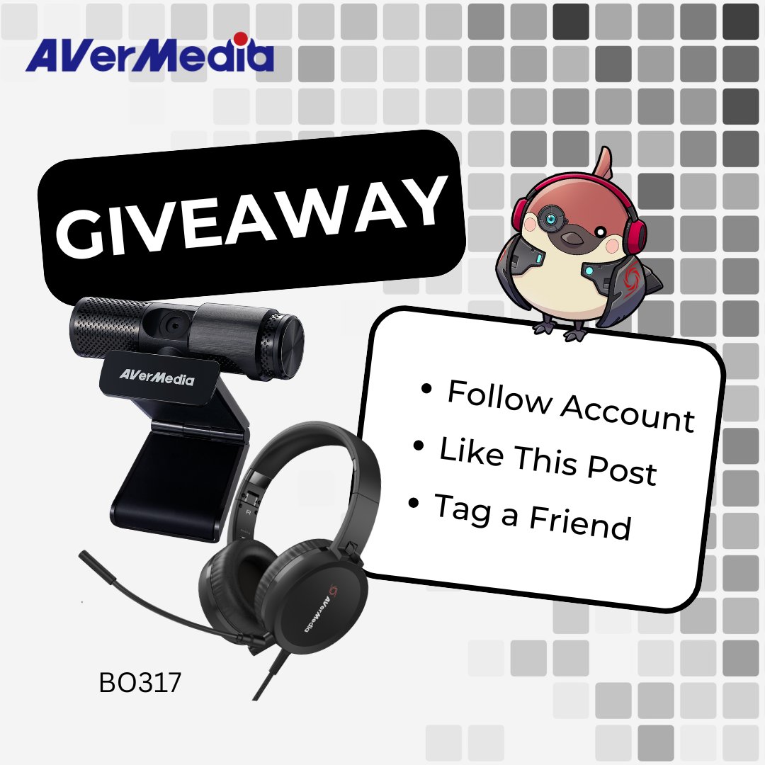 AVerMedia's tweet photo. Get a chance to win the BO317 for this month's giveaway! Duration is from 07/13 to 07/19 PST, open to US and Canada only. Winner will be announced 07/20 PST.

How to enter:
- LIKE and RT this post
- Follow this account @avermedia 
- Tag a friend! (no multiple entries) https://t.co/DfCh7BEF4P