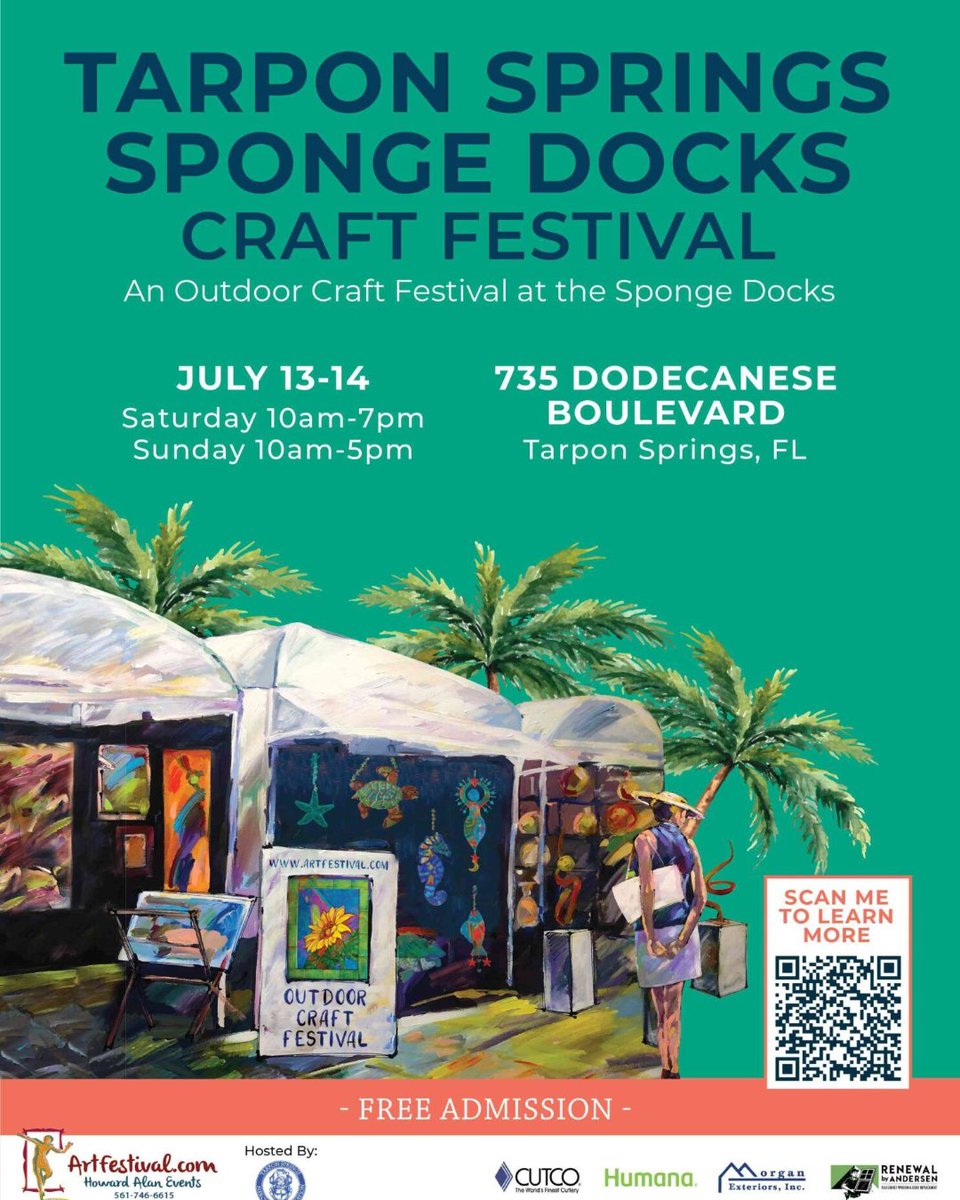 thespongedocks's tweet photo. Sponge Docks Craft Festival Sat-Sun 7/13-14. Check it out
https://t.co/uDoJ9CW4xi
#tarponspringsevents #spongedocks #craftfestival https://t.co/5jdYoh2yLk