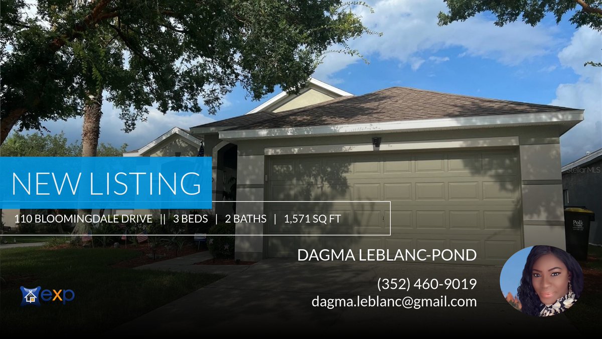 Your_RealtorFl's tweet photo. 📍 New Listing 📍 Take a look at this fantastic new property that just hit the market located at 110 Bloomingdale Drive in Davenport. Reach out here or at (352) 460-9019 for more information

Dagma E LeBlanc, PA https://t.co/9Um5RLDMMq https://t.co/OAiiWneP5N