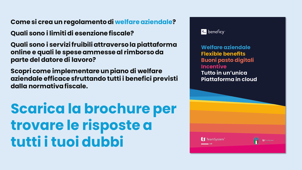 beneficy's tweet photo. https://t.co/As2OO6TVBJ
Scarica la guida al #welfare aziendale e scopri tutto quello che è utile sapere su fringe benefits, vantaggi fiscali e limiti di legge.
#welfareaziendale https://t.co/tsXM63VFl0