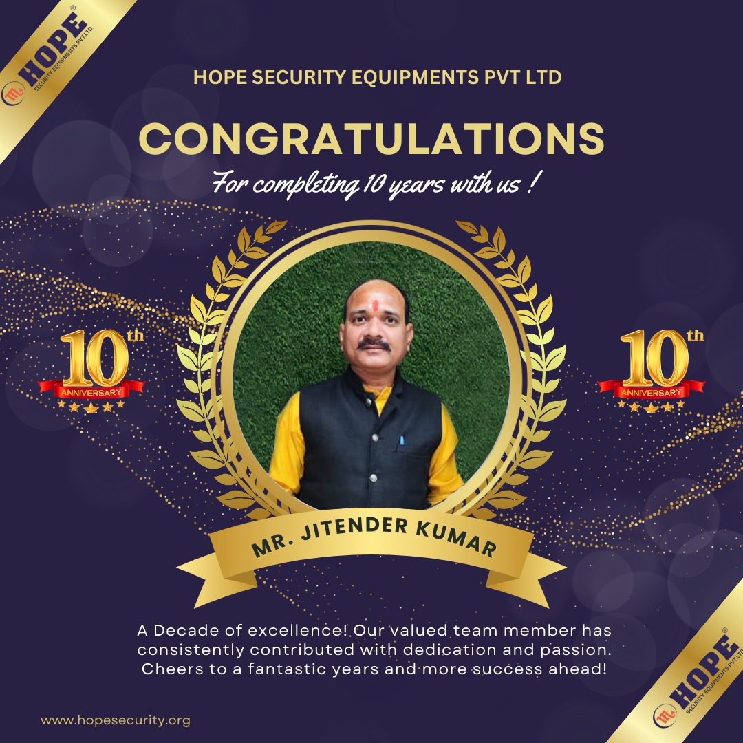 AnoopSa79609351's tweet photo. Dear @⁨~Jitender Kumar⁩ ,

Congratulations on completing 10 years with Hope Security Equipment Pvt Ltd! Your dedication and hard work have been invaluable. You are a gem in our team, and we appreciate your unwavering commitment.

Thank you for being.

Best regards,
HOPE Family https://t.co/rsDSA5Rt0A