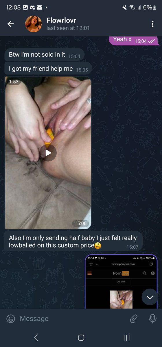 ErmenLouis's tweet photo. 🚨DO NOT BUY FROM @flowrloverr2266 🚨

• She agrees to do a video ($15)
• Takes ages to send the video
• Sends me a video from Pornhub and when fronted complains I lowballed when she agreed to it all 😂
• Sends me other videos instead which I didnt wanted.

#buyingcontent https://t.co/no8KIMtcSH