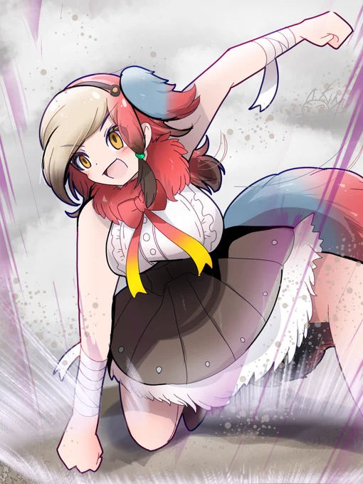 「持たせたわね!!」って言いながらスーパーヒーロー着地してきそうなディアトリマ姐さん#けものフレンズ #けもフレ 
