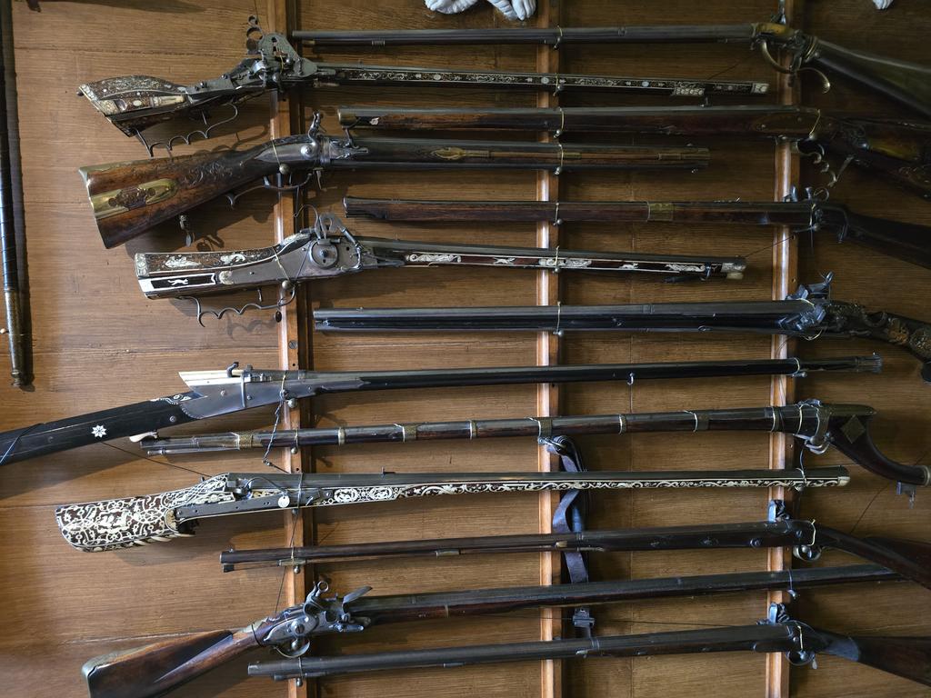 Sir Walter Scott's gun room in Scotland.  Some are like nothing I've ever seen.