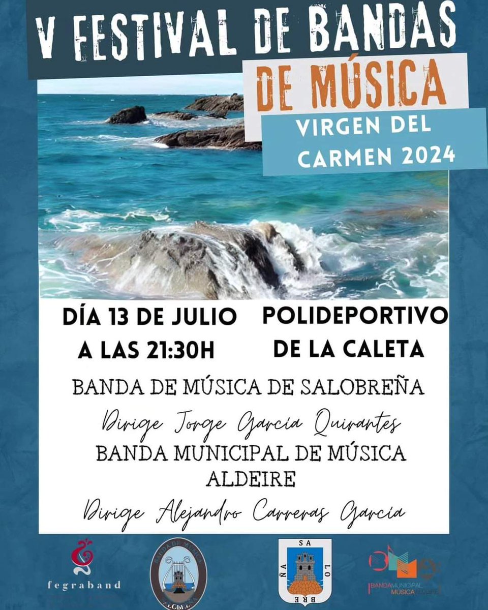 Es hoy! Es hoy!! La BMMA nos vamos hasta Salobreña!! Para este Festival que nos invita la Banda de Música de Salobreña, ya sabéis tenemos cita a las 21:30h en el polideportivo de la Caleta, y como siempre, SUENA LA #BMMALDEIRE 🤍💙⚔️🛡️🗡️👳🫅🎷🎺🥁 OS ESPERAMOS!!