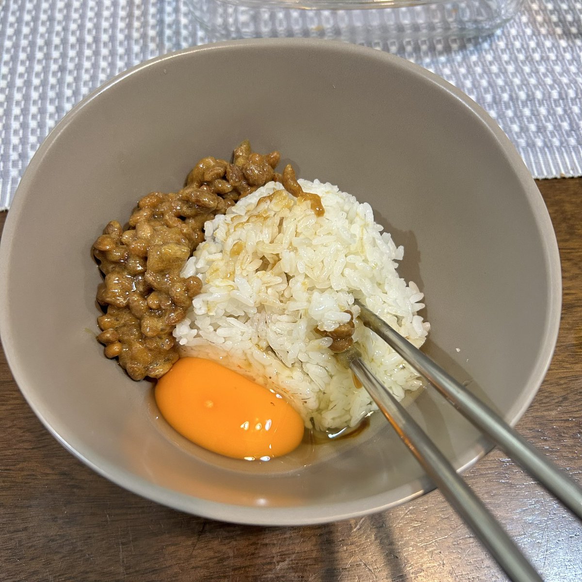 surealismu's tweet image. Natto and raw egg #yippie #startingmyday