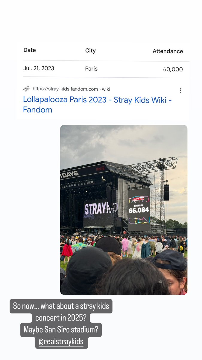Nicole_9944's tweet photo. Stray Kids in San Siro Stadium, 2025? Why not… ✨✨
@Stray_Kids #StrayKids #Idays #straykidsidays #StrayKidsxIDaysMilano2024 https://t.co/QNjzGAnyZE