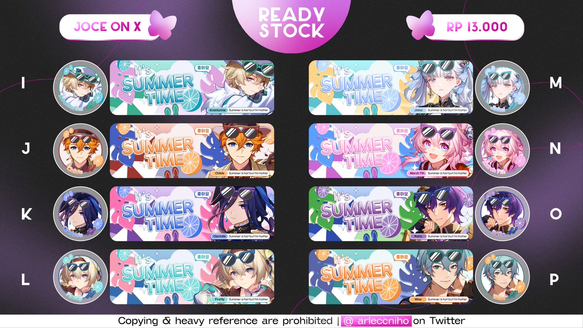 arleccniho's tweet photo. [any interactions are appreciated]

Haloo aku bawa 24 layout ready stock Genshin, HSR, Wuwa, sama ZZZ yang bisa ditake pukul 19.00 Wib. Avail all e-wallet/QRIS yaa! Bisa langsung Dm aku kalau mau take. Selamat jajan!

#zonauang #zonaba https://t.co/adDI2gXE0b