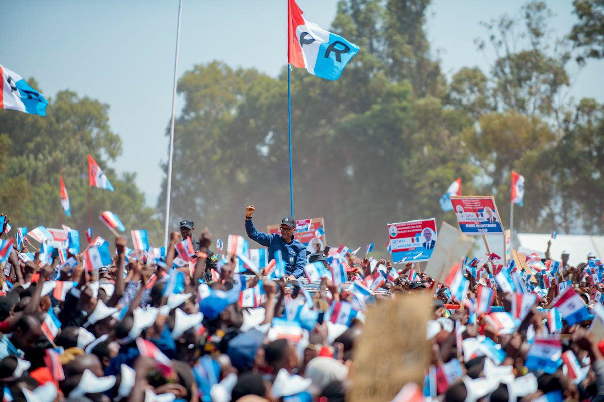 buchanaPN's tweet photo. What an incredibly fulfilling 3 weeks of campaigns!  
The President &amp; his people have an extra special relationship 🔴⚪️🔵 #Igihango 
Twagiye - 15th July 

📷 @rpfinkotanyi https://t.co/Mq6cB4oVYs