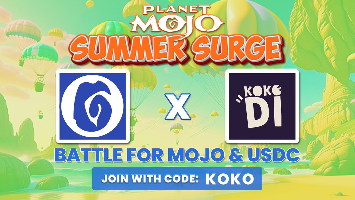 Battle in The @WeArePlanetMojo Summer Surge for Kokodi⚔️☀️

Play Mojo Melee with us &amp; climb in the Summer Surge Community Leaderboard to win USDC &amp; MOJO🏆

Starting is easy👇