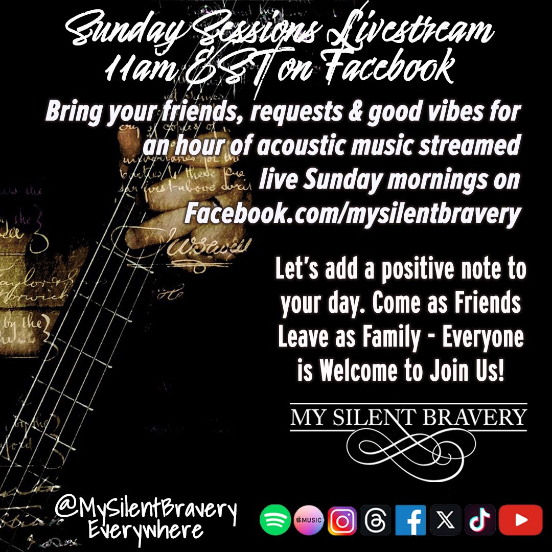 MSBFanPage's tweet photo. Happy Sat Brave❤️s! Won't you join us for another #SundaySessions full of @mysilentbravery inspiration through acoustic 🎶? Sun-11am EST on FB!🎧Join the #livestream & enjoy with 👥 & Matt 🥳🎉
Follow #mysilentbravery 👉 https://t.co/dBBjxU8YyR
#sundayvibes #livestreamconcert https://t.co/259jjiVvCl
