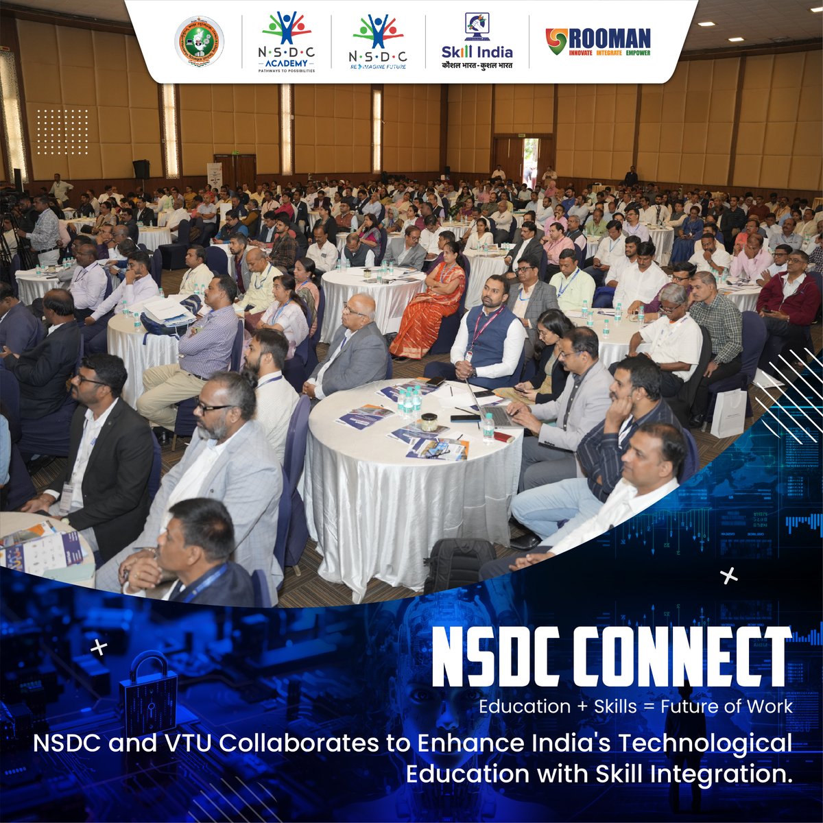 NsdcAcademy's tweet photo. Mr. @PatankarRishi, VP of NSDC, emphasized that Skill Hubs at @vtuinfo are poised for success due to robust infrastructure. He highlighted PMKVY's significance as NSDC and VTU plan 150+ Skill Hubs in colleges.

#NSDC #SkillHubs #PMKVY #SkillIndia https://t.co/6C4I2Hi3q8