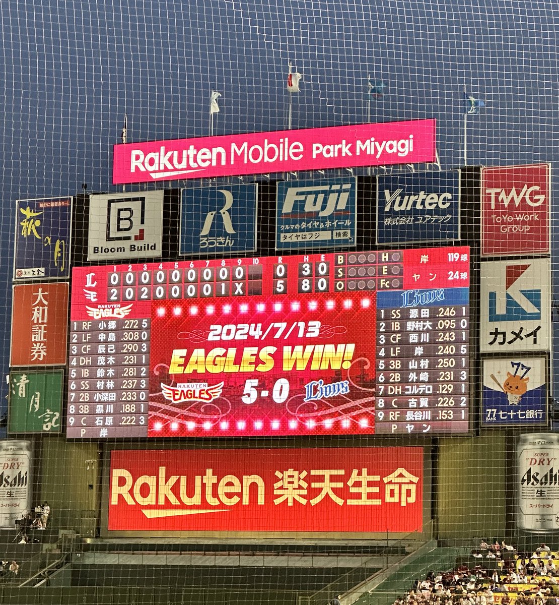 kudo_trge's tweet photo. わしほー！！！！！
・岸孝之　2500投球回達成
・岸孝之　完封劇
・2021年以来「今井達也」に勝利
・花火大会
・ET-KINGスペシャルライブ
今日、最高すぎるな？ https://t.co/beX54JaO2F