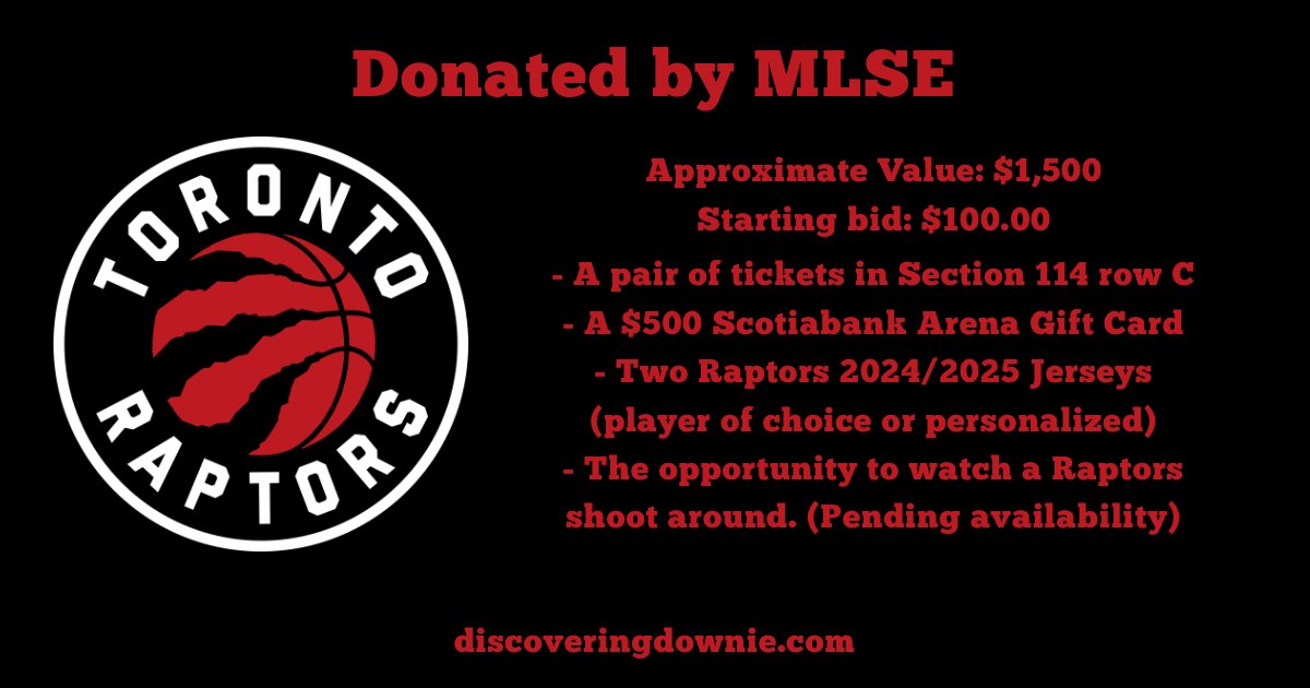 Yesterday we announced the first item in our silent auction. A monster package donated from MLSE. Check it out.