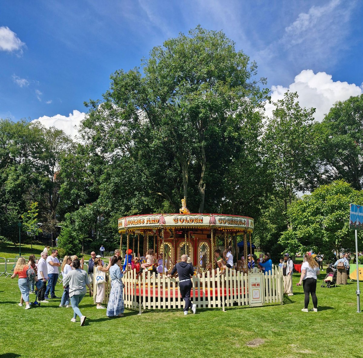 DubCityCouncil's tweet photo. Lovely day for it here in Merrion Sq., Funtropolis is back!
#dublincitycouncil #funtropolis #merrionsquare https://t.co/bHB2tGfiLh